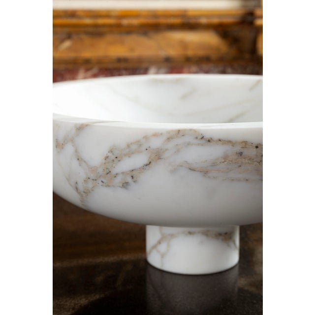 MMairo Fruit Bowl in White Marble by Karen Chekerdjian, Made in Italy For Sale - Image 4 of 8