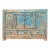 Distressed Rustic Aqua Teal Blue 2 Doors Credenza Sideboard Console Cabinet For Sale
