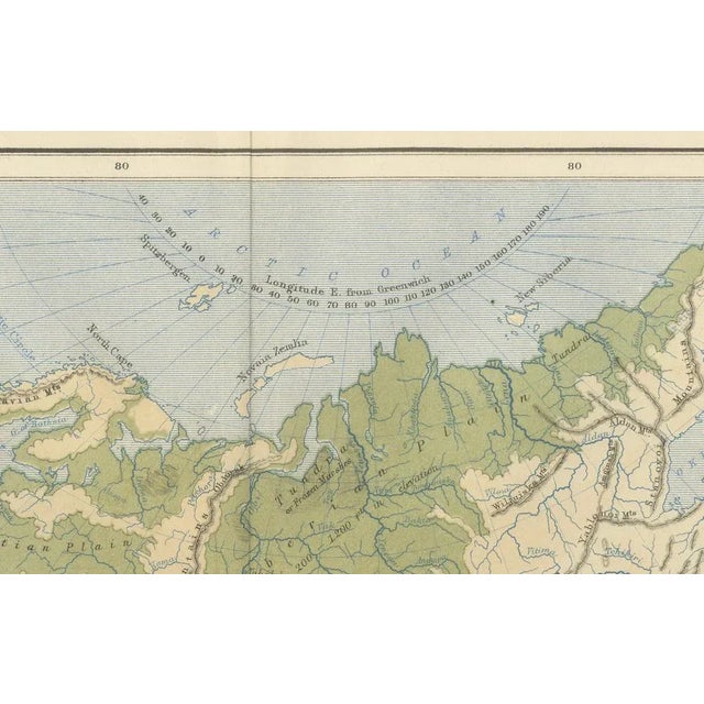 Geological Map of Asia by A.K. Johnston – Mountains and Valleys 1852 This finely engraved and hand-colored map titled "The...