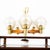 1960s Mid Century Modern Chandelier Light Lamp Brass Oak Wood 5 Light Ceiling Glass For Sale - Image 10 of 12
