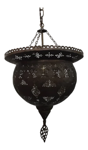 Antique 19th Century Hand-Crafted Moorish Pierced Brass Turkish Chandelier