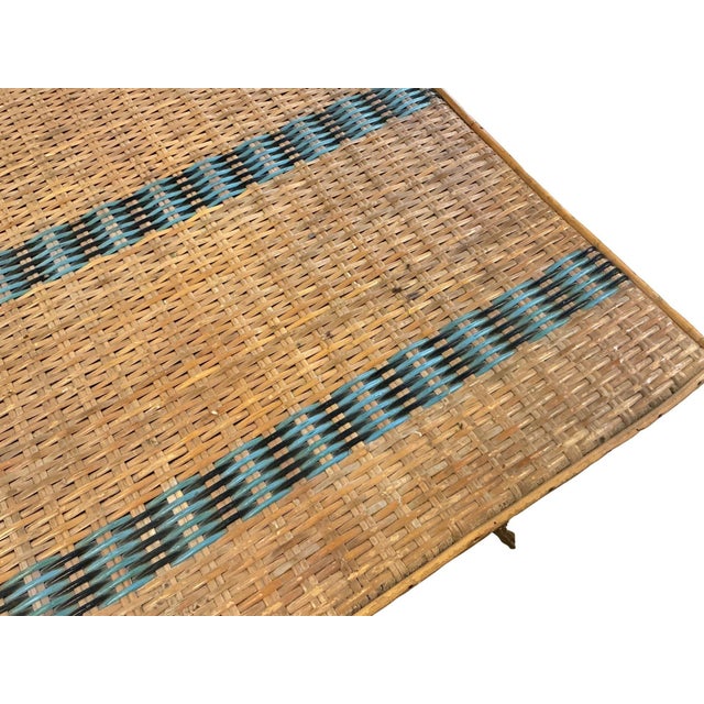 Coastal 1920’s French Wicker Table For Sale - Image 3 of 11