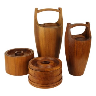 Danish Teak Ice Buckets by Jens Harald Quistgaard for Dansk Designs, 1960s, Set of 4 For Sale