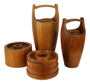 Danish Teak Ice Buckets by Jens Harald Quistgaard for Dansk Designs, 1960s, Set of 4