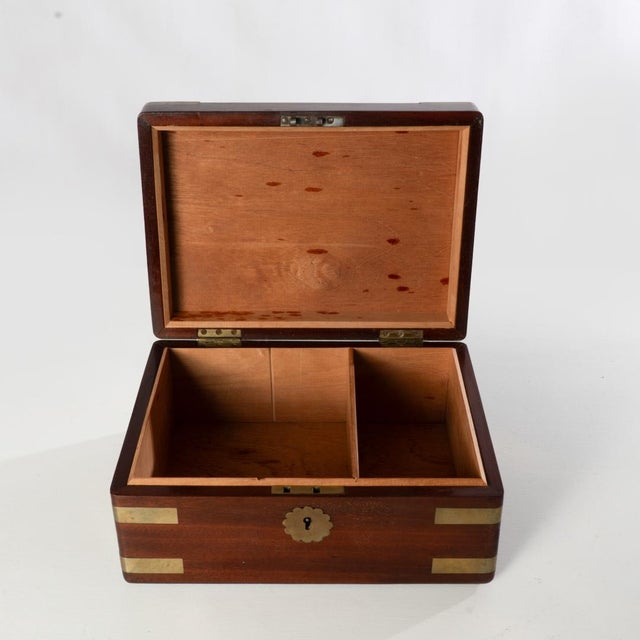 Wood 19th Century English Mahogany Brass Bound Box For Sale - Image 7 of 7