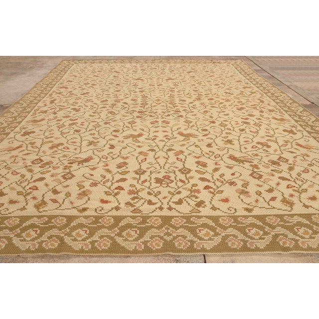 Antique Portuguese Needlepoint Arraiolos Rug, 07'11 X 11'02 For Sale - Image 9 of 10