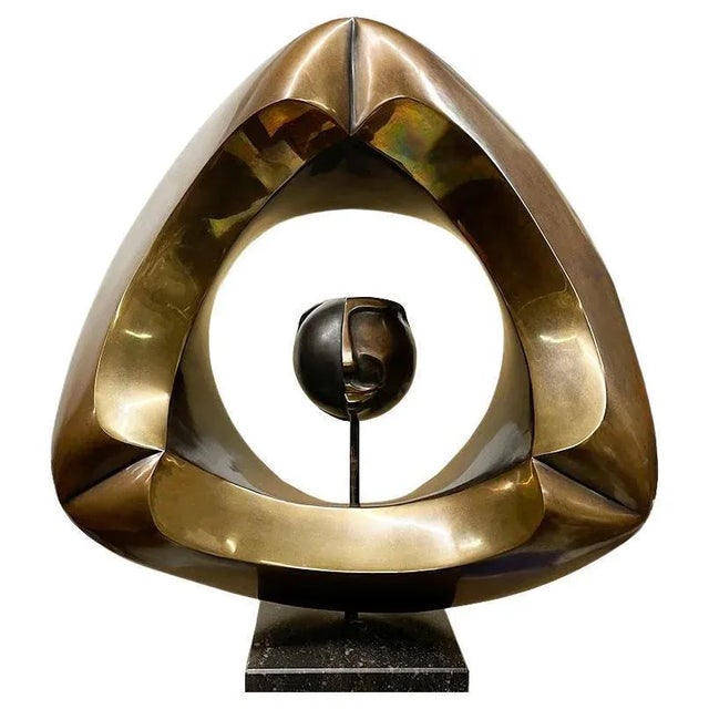 Abstract Bronze Sculpture on High Pedestal by Johannes W.G.N. Ramakers, 2000s For Sale - Image 11 of 11