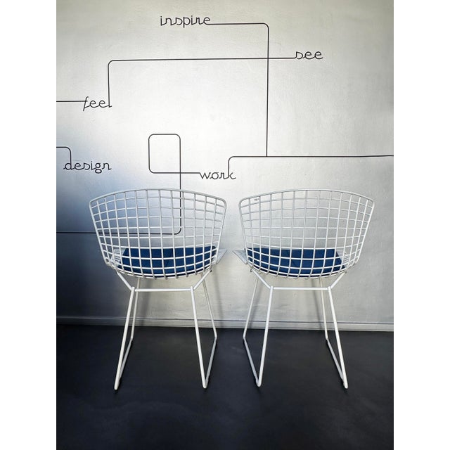 Blue Model 4023 Dining Chairs by Harry Bertoia for Knoll International, 1970s, Set of 2 For Sale - Image 8 of 18