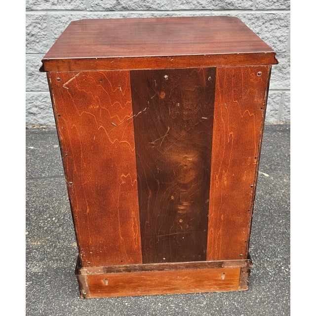 Pair Regency Magogany Tooled Leather Inset Front Side Cabinets For Sale - Image 11 of 11