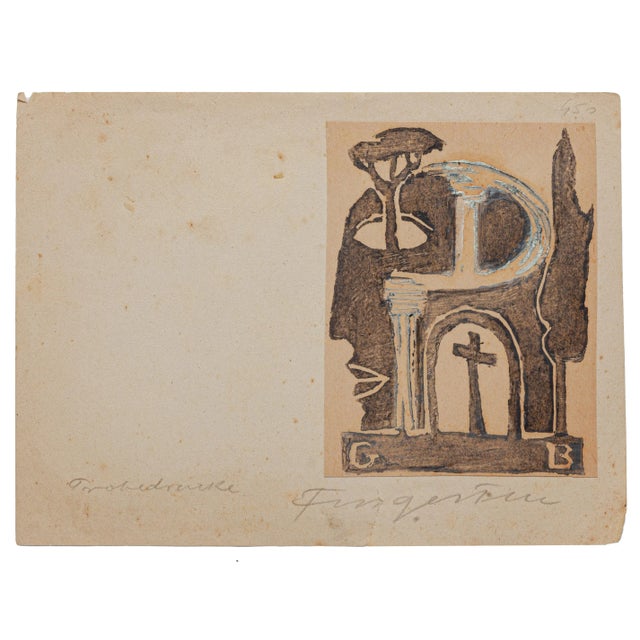 Ex Libris - Original Woodcut by M. Fingesten - Early 1900 Early 1900 For Sale - Image 3 of 3