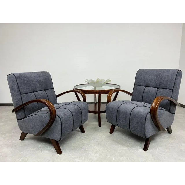 Mid-century modern coffee table by Koželka & Kropáček. Professionally stained and repolished. There are signs of use on...