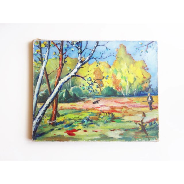 Georges Castaing French Landscape Hunter and Hunting Dog Oil Painting For Sale - Image 10 of 10