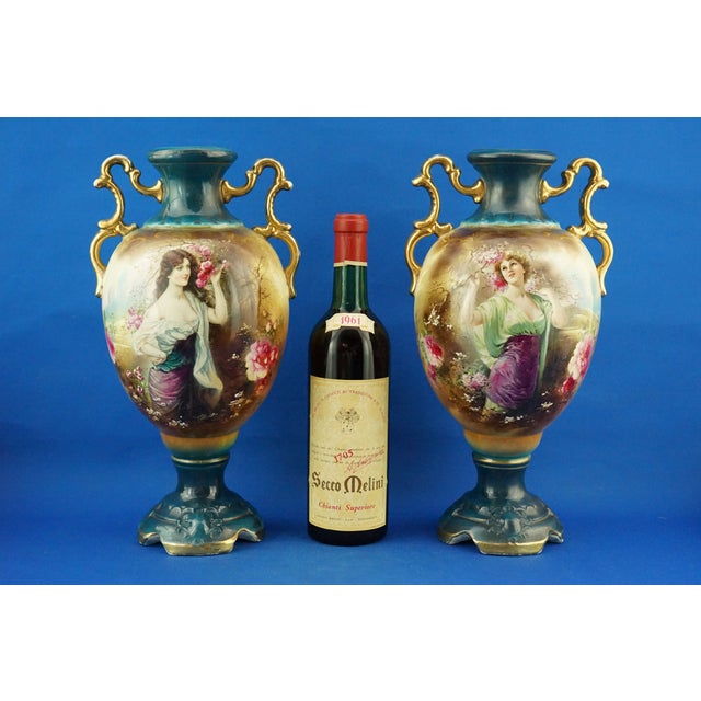 Antique English Ceramic Vases by Barbe for Royal Worcester, 1800s, Set of 2 For Sale - Image 9 of 18