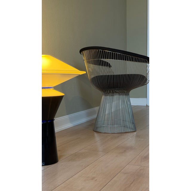 Silver Armchairs in Black Upholstery by Warren Platner for Knoll, 1950s, Set of 2 For Sale - Image 14 of 17