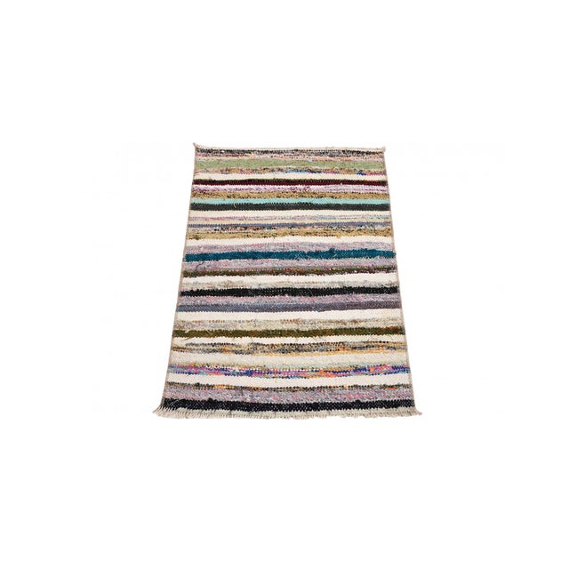 Decorative vintage mini rag rug from Adana region of Turkey. Approximately 45-55 years old. In very good condition. Rare...