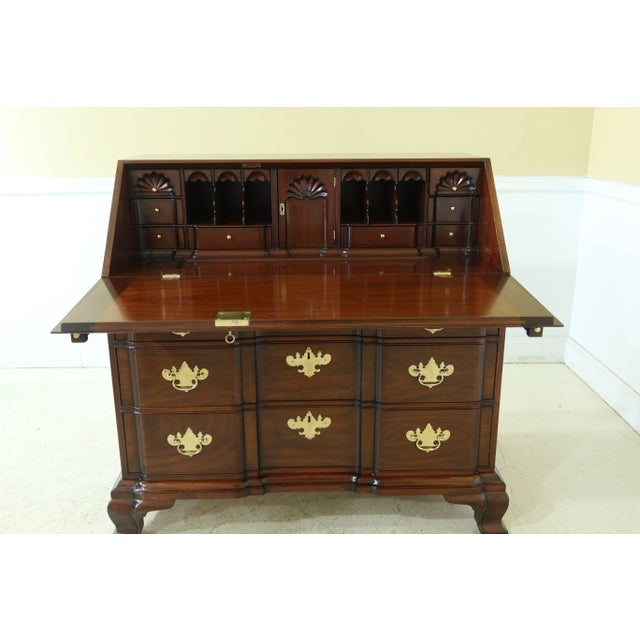 Wood Kindel Block Front Mahogany Slantfront Desk For Sale - Image 7 of 13