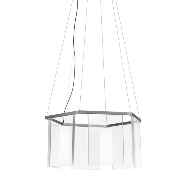 Dash Hex Chrome Metal and Glass Chandelier by Johanna Grawunder For Sale