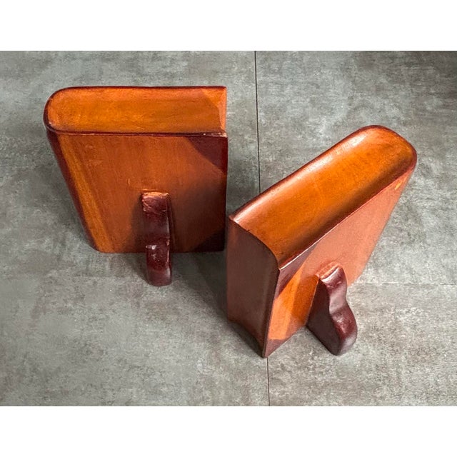 Handmade Solid Wood Book-Shaped Bookends - a Pair For Sale - Image 10 of 11