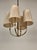 4-Arm Chandelier in Brass with Silk Shades, Austria, 1930s For Sale - Image 4 of 17