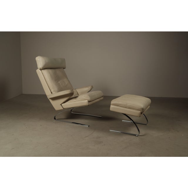 Set of Leather Swing Lounge Chair with Ottoman by Reinhold Adolf for Cor Germany, 1970s For Sale - Image 16 of 16