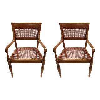 Vintage Woven Rattan Armchairs - a Pair For Sale