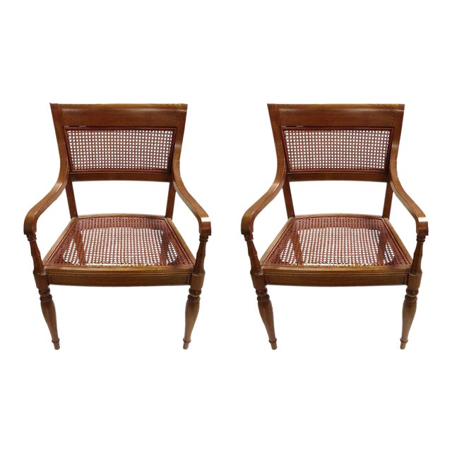Vintage Woven Rattan Armchairs - a Pair For Sale