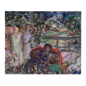 'Lunch on the Patio Deck' by Vernon Wilson, Pasadena Art Center, Los Angeles Art Association, Taos, Pittsburgh