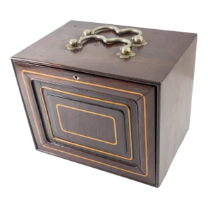 19th Century Chinese Hongmu Mahogany Rosewood and Boxwood Box