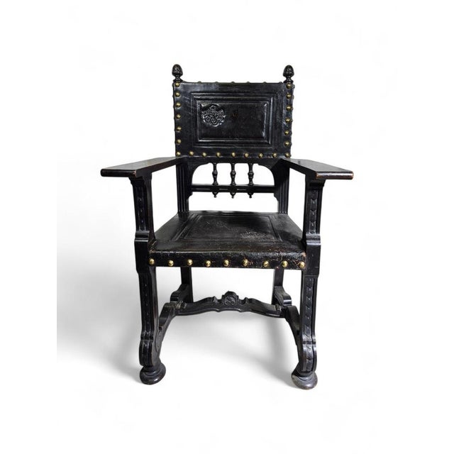 Set of Large 19th Century Castilian Armchairs, 1860 For Sale - Image 6 of 16