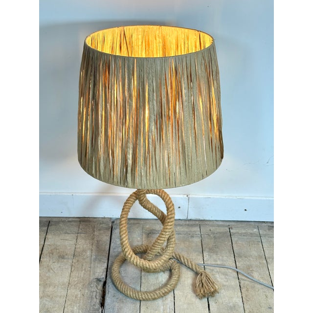 Lamp in Rope and Raffia from Adrien Audoux & Frida Minet, 1950s For Sale - Image 6 of 11