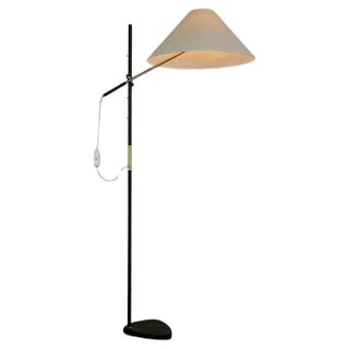Mid-Century Austrian Model 2097 Pelikan Floor Lamp in Brass by J.T. Kalmar, 1950s For Sale