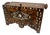 Antique 19th C. Moroccan Wooden Hand Crafted Mother of Pearl and Copper Dowry Box For Sale