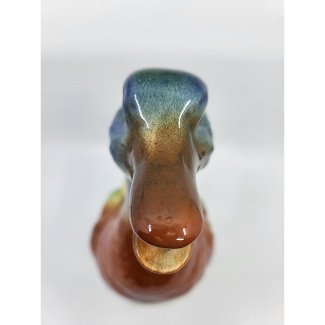 Blue Art Nouveau Style Duck Pitcher from Saint Clément, France, 1950s For Sale - Image 8 of 14