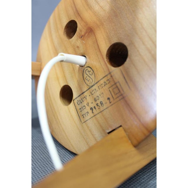 Wood Mid-Century Uluv Table Lamp in Maple Wood and Glass, Czech, 1960s For Sale - Image 7 of 12