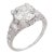 1930s Art Deco Gia 3.11 Carat Old European Cut Diamond Platinum Engagement Ring, Size 6 For Sale