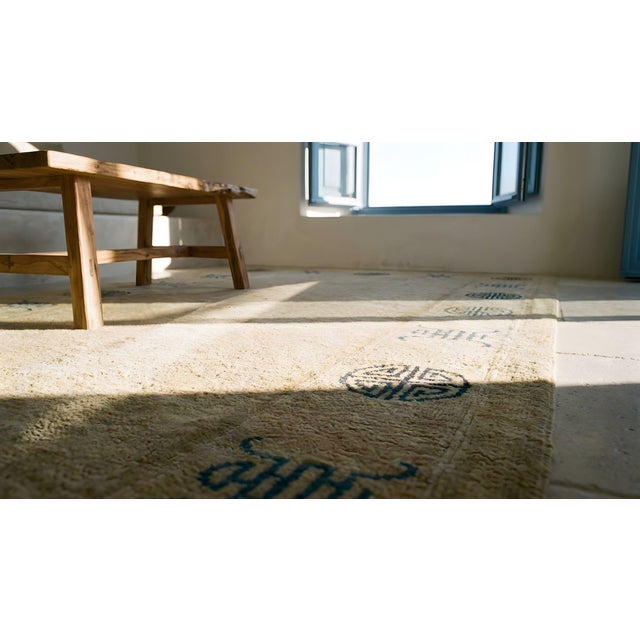 1900s Beige Open Field Symbols Antique Chinese Peking Rug 2'6'' X 4'10'' Knotted Wool Carpet For Sale - Image 12 of 14