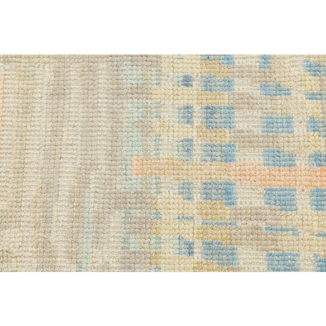 Textile Modern Abstract Geometric Hand-Knot Wool Area Rug in Pastel Pastel Neutral Tones For Sale - Image 7 of 12
