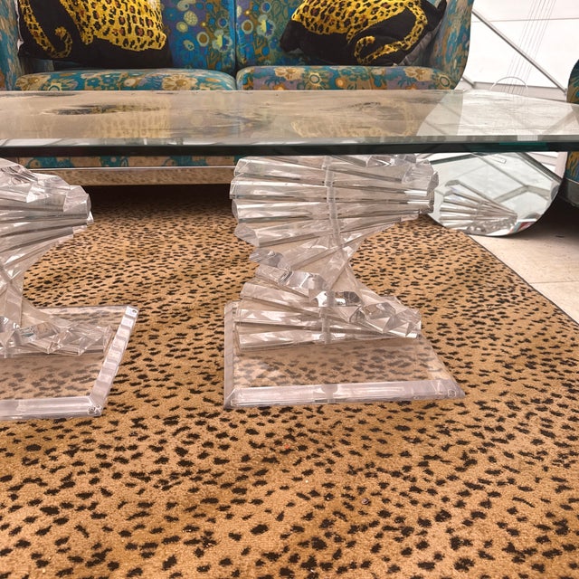 1970s 1970s A Spiral Stacked Lucite Coffee Table For Sale - Image 5 of 6