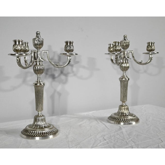 Silver Bronze Candleholders, Late 19th Century, Set of 2 For Sale - Image 3 of 18