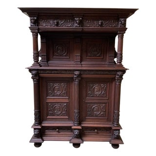 Chinese Neo-Renaissance Cabinet in Oak For Sale