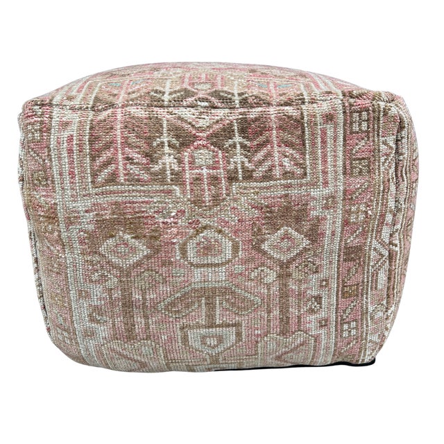 Traditional Lee Industries Vintage Turkish Rug Ottoman For Sale - Image 3 of 7