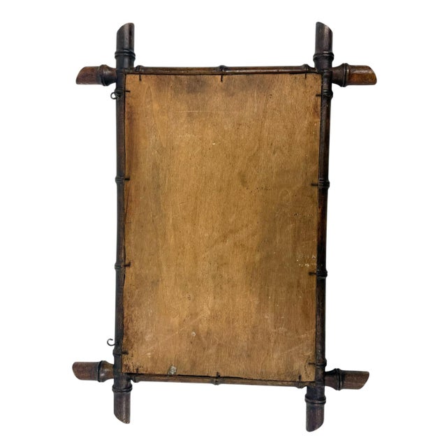 Brown Vintage Faux Bamboo Mirror, 1950s For Sale - Image 8 of 9
