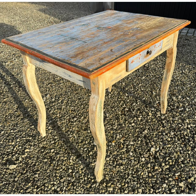 Rococo Swedish Rococo Style Painted Table, 1890s For Sale - Image 3 of 4