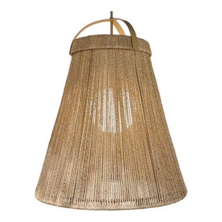 Currey & Company Organic Modern Natural Rope Large Parnell Pendant For Sale