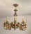 Vintage Louis XV Silvered Gold-Plated Leaf Carved Wood Eight Light Chandelier with Floral Motifs, Italy, 1920s, Set of 2 For Sale - Image 14 of 18