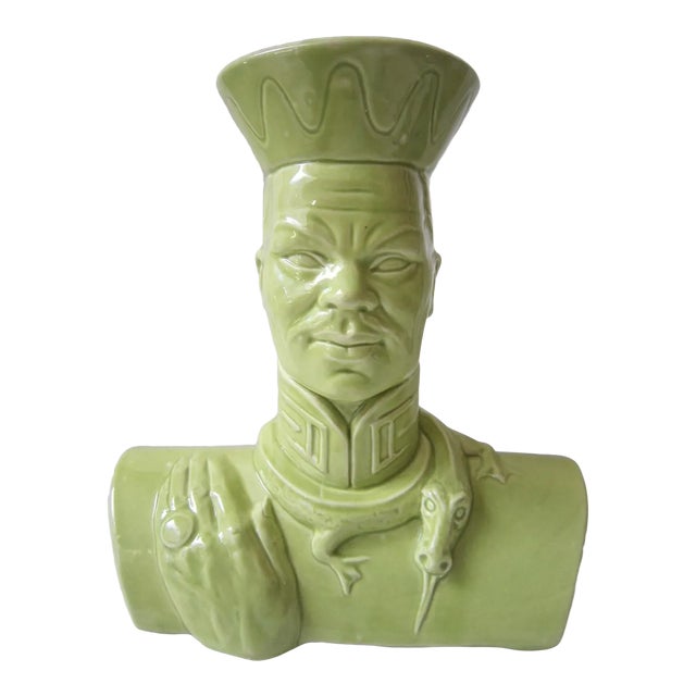 50's Asian Bust Vase Planter For Sale