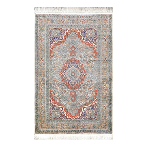 Vintage Sino-Persian Hereke Silk 3x5 White Ivory, Red & Purple Handmade Area Rug #1144265