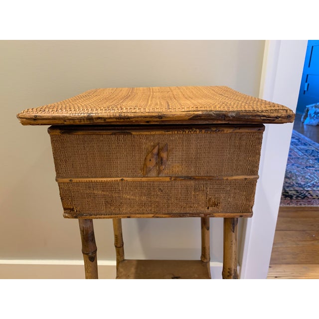 19th Century English Bamboo Sewing Side Table Chairish