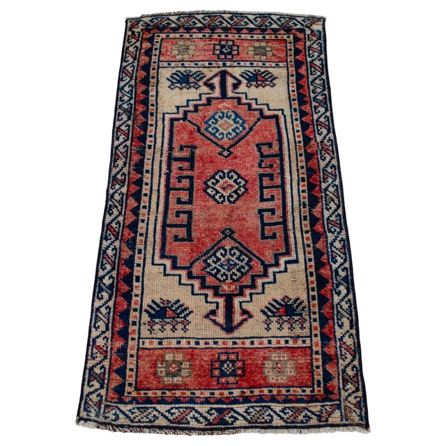 1970s 1970s Vintage Hand Knotted Small Rug For Sale - Image 5 of 13