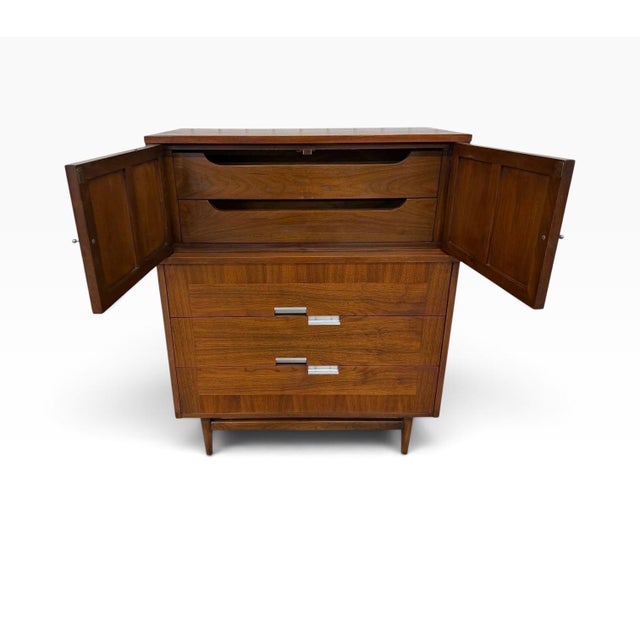 Wood Mid-Century Modern American of Martinsville Accord Walnut High Chest For Sale - Image 7 of 12